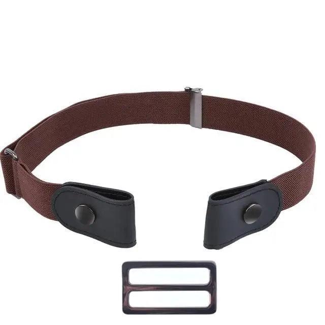Cool Buckle-Free Stretch Elastic Waist Belt Unisex Style No Buckle Fashion Waistbands For Men And Women Simple Black Stretch Belt Invisible Elastic Belt For Jeans Pants Dresses