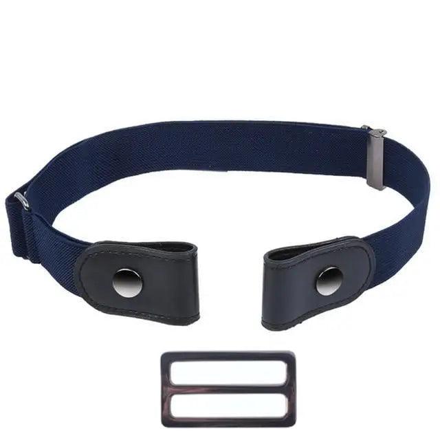 Cool Buckle-Free Stretch Elastic Waist Belt Unisex Style No Buckle Fashion Waistbands For Men And Women Simple Black Stretch Belt Invisible Elastic Belt For Jeans Pants Dresses