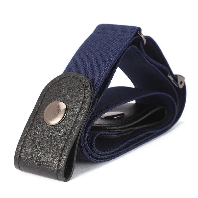 Cool Buckle-Free Stretch Elastic Waist Belt Unisex Style No Buckle Fashion Waistbands For Men And Women Simple Black Stretch Belt Invisible Elastic Belt For Jeans Pants Dresses