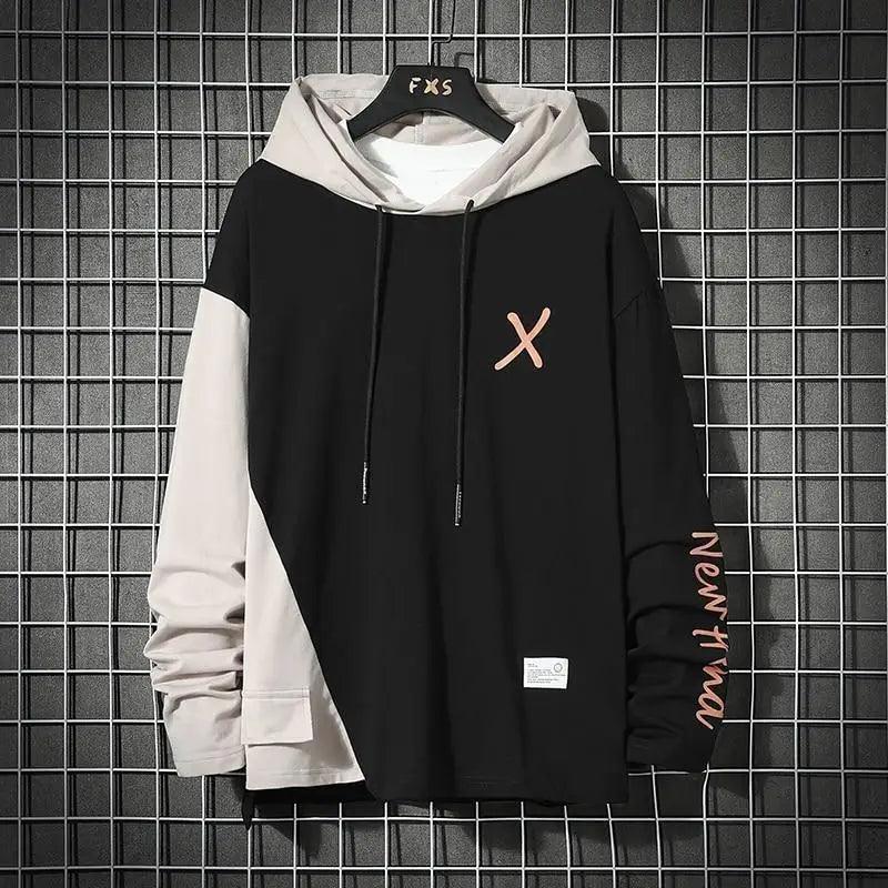 Cool Luxury Spring Autumn Striped Hoodie Sweatshirt Men's Thick Fleece Hip Hop High Streetwear Clothes Unique Design Long Sleeve Hoodies Casual Drawstring Hooded Sweatshirts