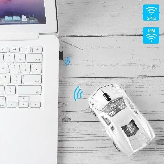Cool Wireless Gaming Mice 2.4Ghz USB Receiver Wireless Sports Car Mouse Fashion 1600DPI Ergonomic 3D Mini Mice For PC Laptop