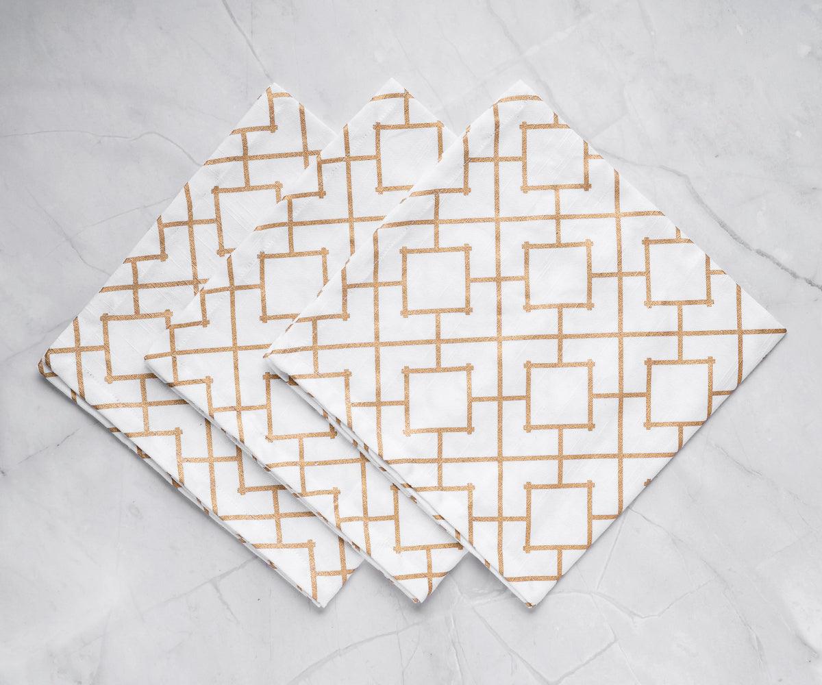 Printed Napkins - Metallic Gold Foil Napkins