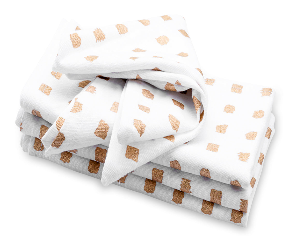 Printed Napkins - Metallic Gold Foil Napkins