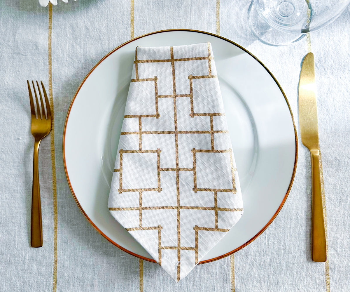 Printed Napkins - Metallic Gold Foil Napkins