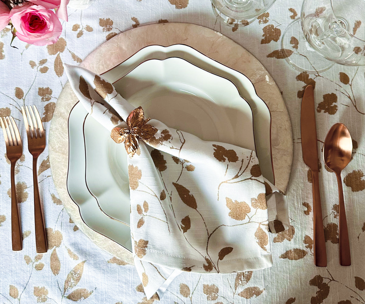 Printed Napkins - Metallic Gold Foil Napkins