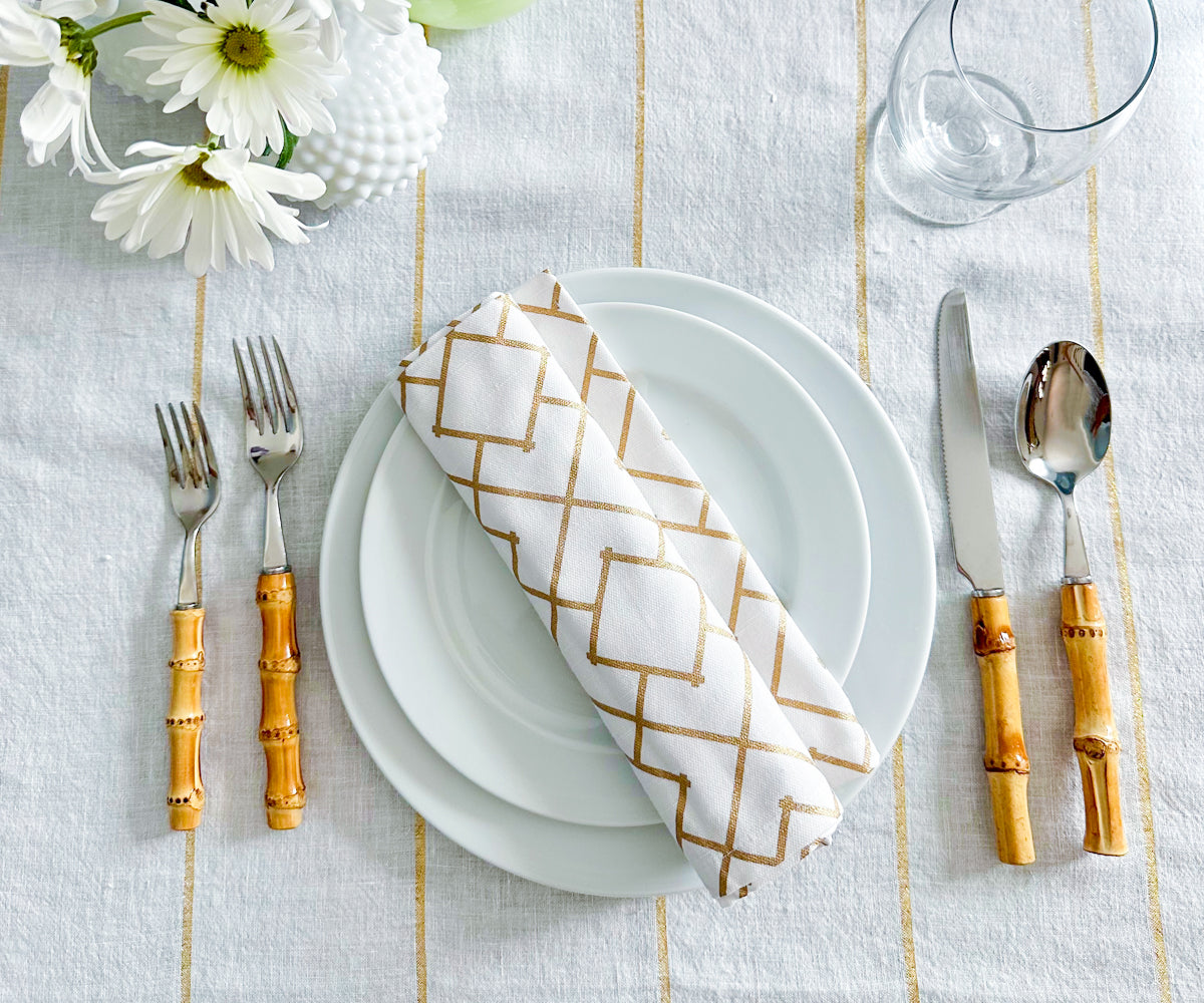 Printed Napkins - Metallic Gold Foil Napkins