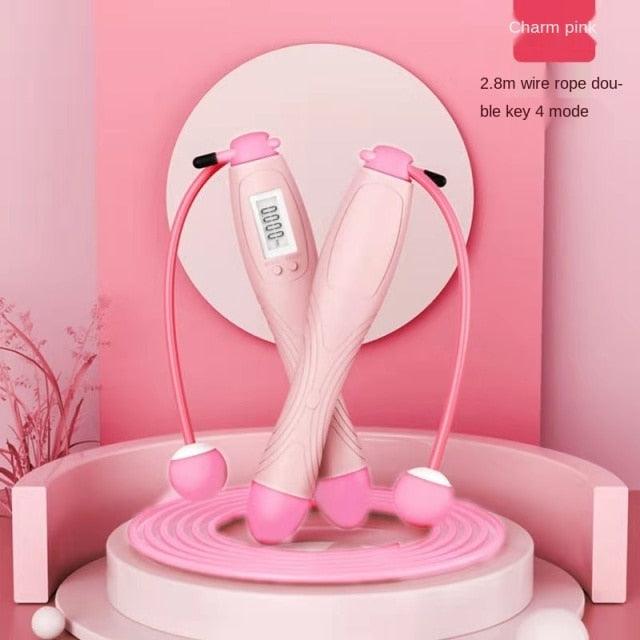Cordless Electronic Skipping Rope Gym Fitness Cordless Skipping Smart Jump Rope With LCD Screen Counting Speed Skipping Rope With Calorie Counter Adjustable Digital Weighted Jumping Rope For Fitness Exercise Cordless Jump Rope Suitable For Women
