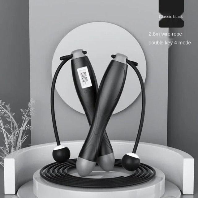 Cordless Electronic Skipping Rope Gym Fitness Cordless Skipping Smart Jump Rope With LCD Screen Counting Speed Skipping Rope With Calorie Counter Adjustable Digital Weighted Jumping Rope For Fitness Exercise Cordless Jump Rope Suitable For Women