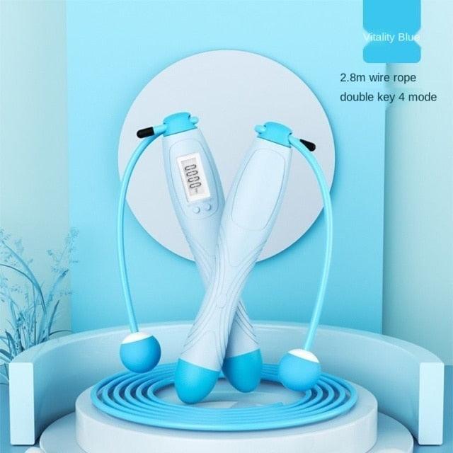 Cordless Electronic Skipping Rope Gym Fitness Cordless Skipping Smart Jump Rope With LCD Screen Counting Speed Skipping Rope With Calorie Counter Adjustable Digital Weighted Jumping Rope For Fitness Exercise Cordless Jump Rope Suitable For Women