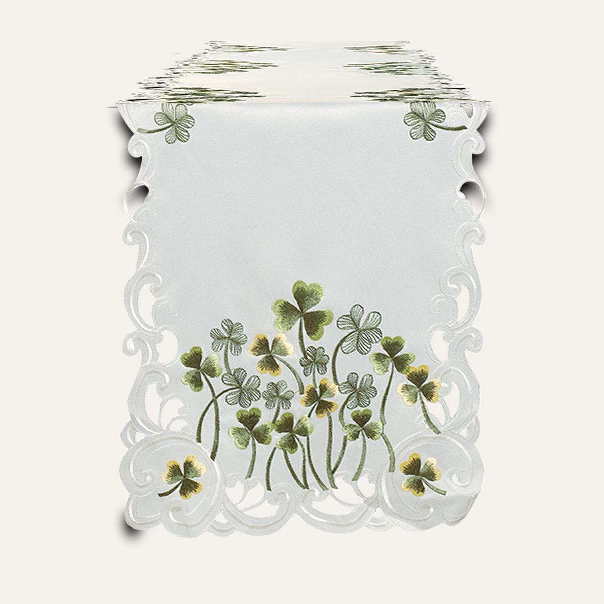 Ivory Table Runner – Clem Collection, Embroidered Linen