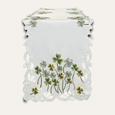 Ivory Table Runner – Clem Collection, Embroidered Linen