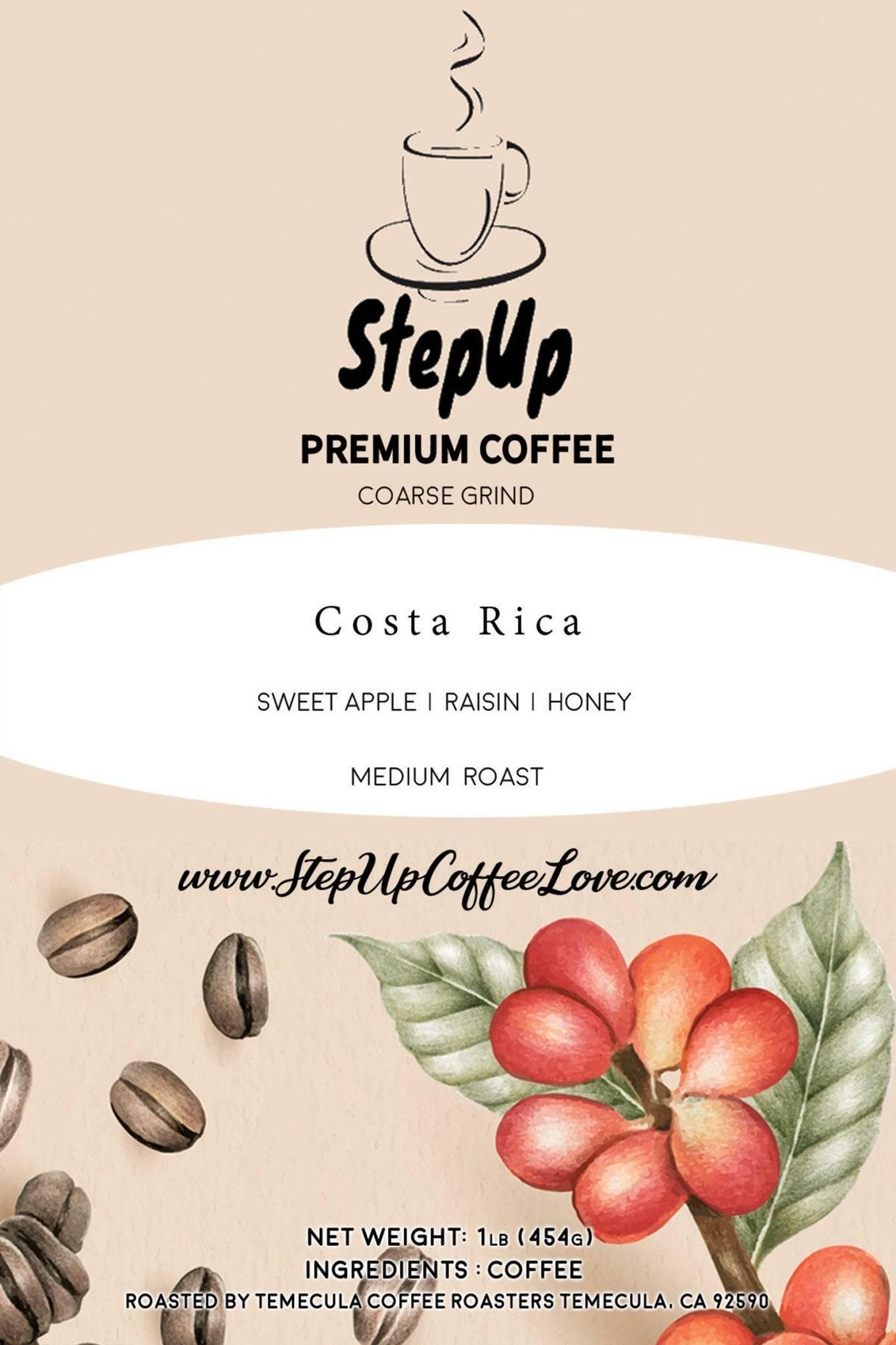 Costa Rican , SHB/EP. Med-Light, Whole Bean, Standard, Espresso 12oz-2 lb.
