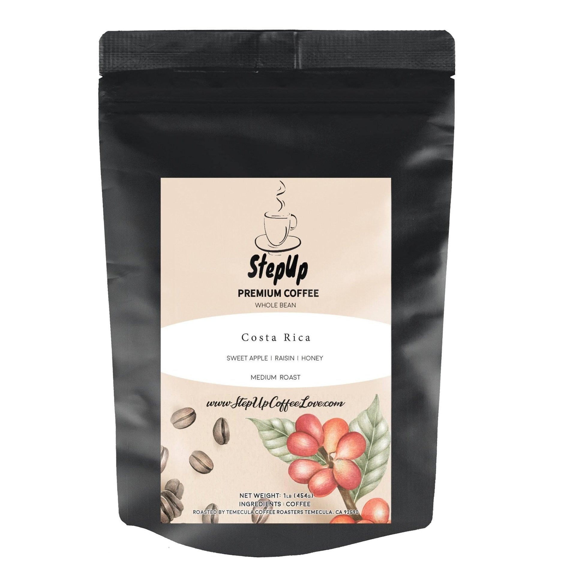 Costa Rican , SHB/EP. Med-Light, Whole Bean, Standard, Espresso 12oz-2 lb.