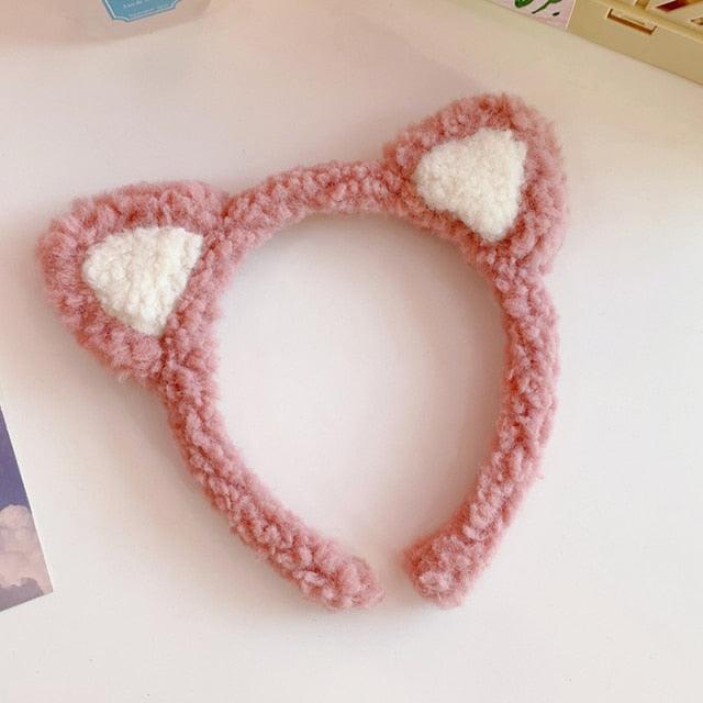 Cotton Cat's ears Autumn Winter 1Pc Plush Soft Warm Headband Hair Band Headwear for Women Girl Mix Styling Gorgeous Hair Accessories For Women