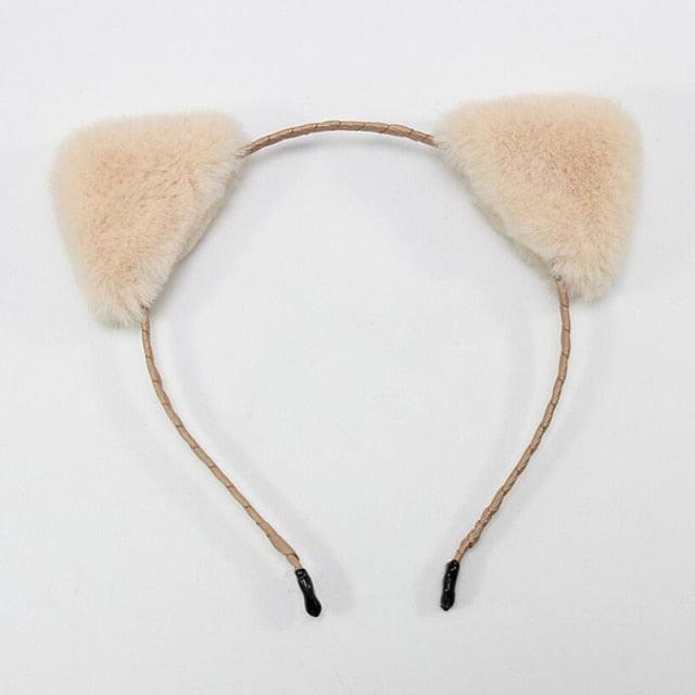 Cotton Cat's ears Autumn Winter 1Pc Plush Soft Warm Headband Hair Band Headwear for Women Girl Mix Styling Gorgeous Hair Accessories For Women