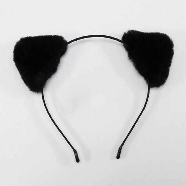 Cotton Cat's ears Autumn Winter 1Pc Plush Soft Warm Headband Hair Band Headwear for Women Girl Mix Styling Gorgeous Hair Accessories For Women