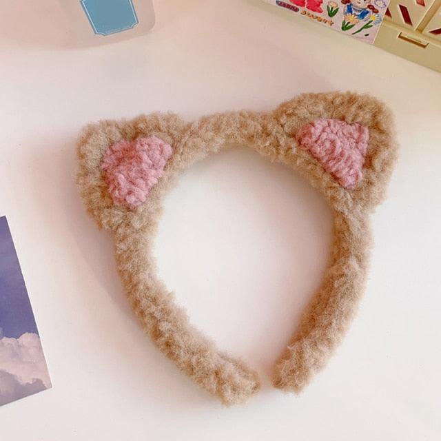 Cotton Cat's ears Autumn Winter 1Pc Plush Soft Warm Headband Hair Band Headwear for Women Girl Mix Styling Gorgeous Hair Accessories For Women
