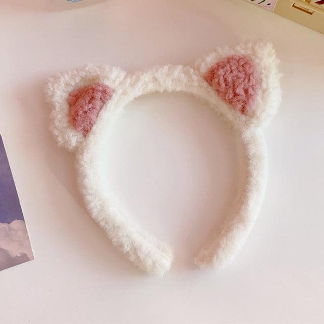 Cotton Cat's ears Autumn Winter 1Pc Plush Soft Warm Headband Hair Band Headwear for Women Girl Mix Styling Gorgeous Hair Accessories For Women