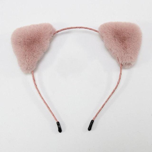 Cotton Cat's ears Autumn Winter 1Pc Plush Soft Warm Headband Hair Band Headwear for Women Girl Mix Styling Gorgeous Hair Accessories For Women
