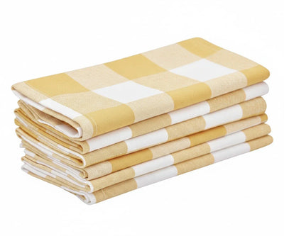 Check Cloth Napkins - Pale Yellow