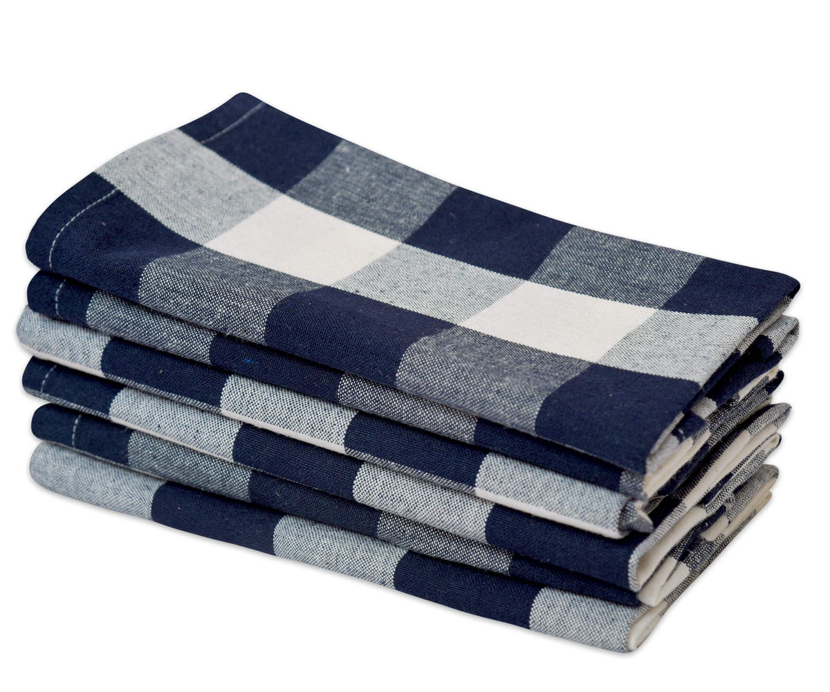 Navy Blue Plaid Napkins