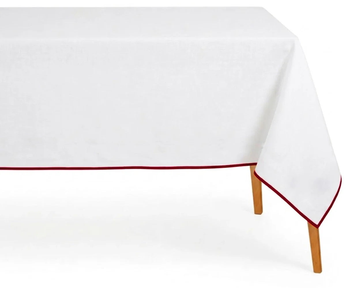 Magenta Cotton Tablecloth - Embroidery