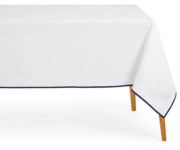 Navy Blue Embroidered Tablecloth