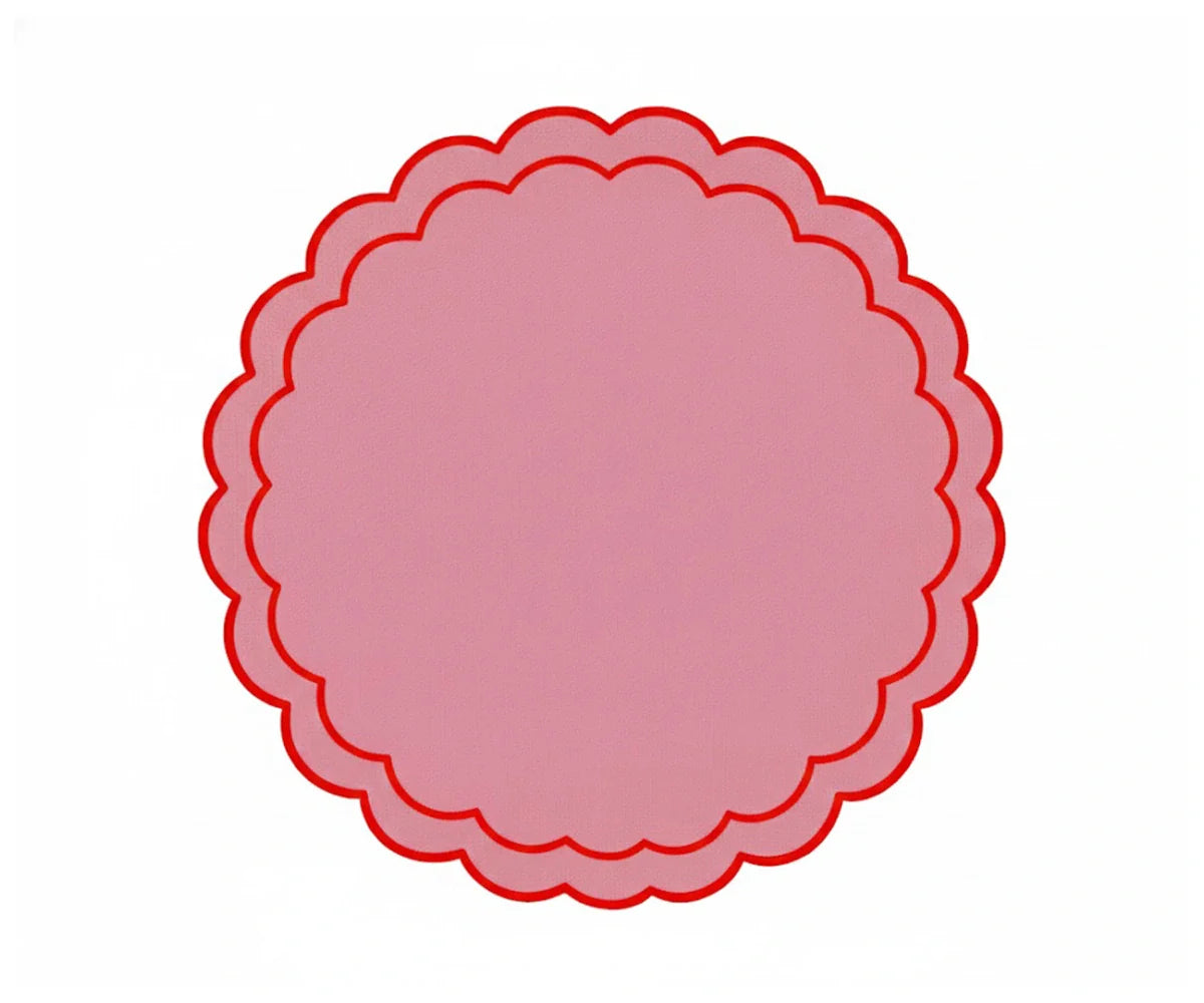 Pink and Red Scalloped Placemats