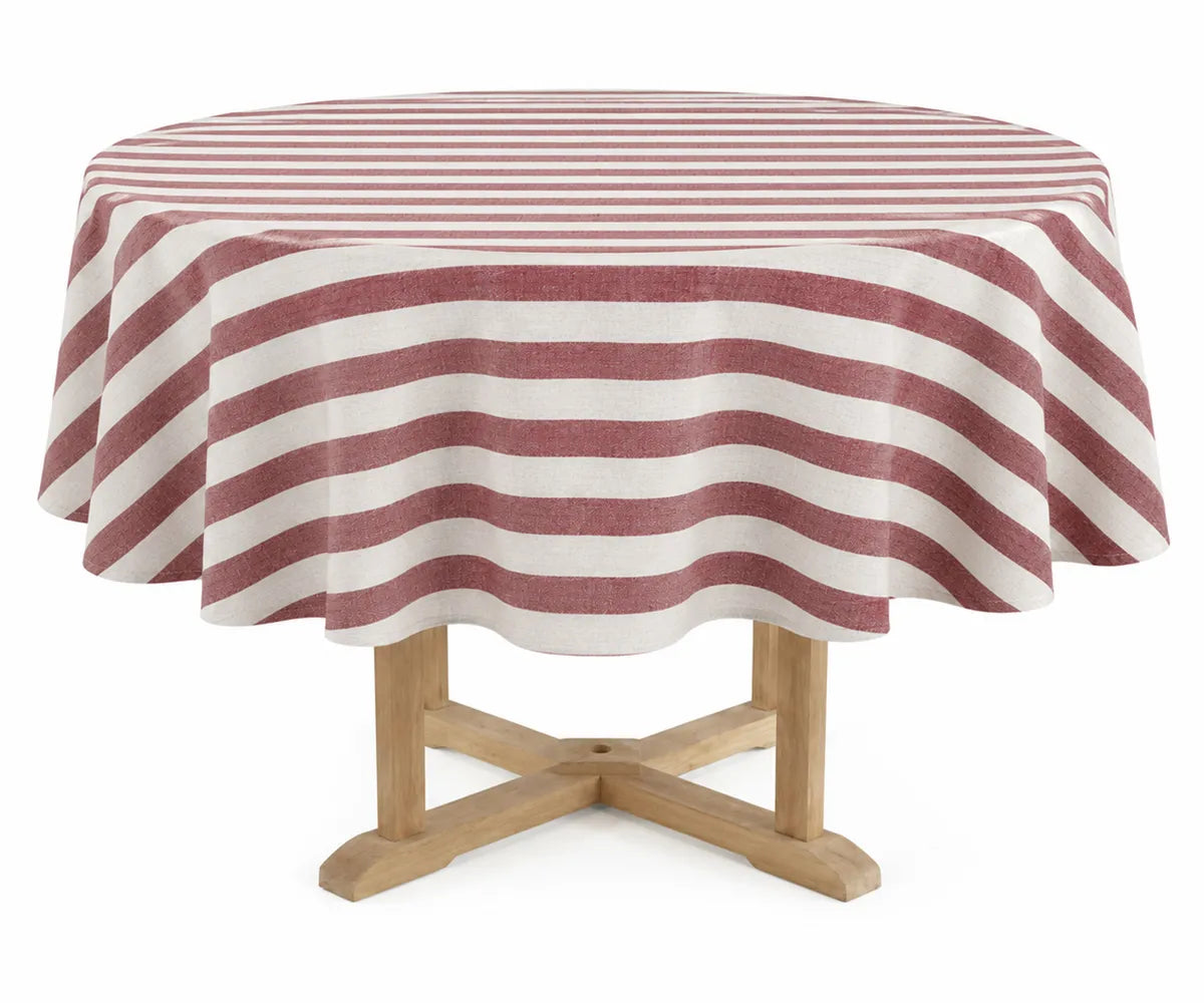 Striped Tablecloth Round - Cabana