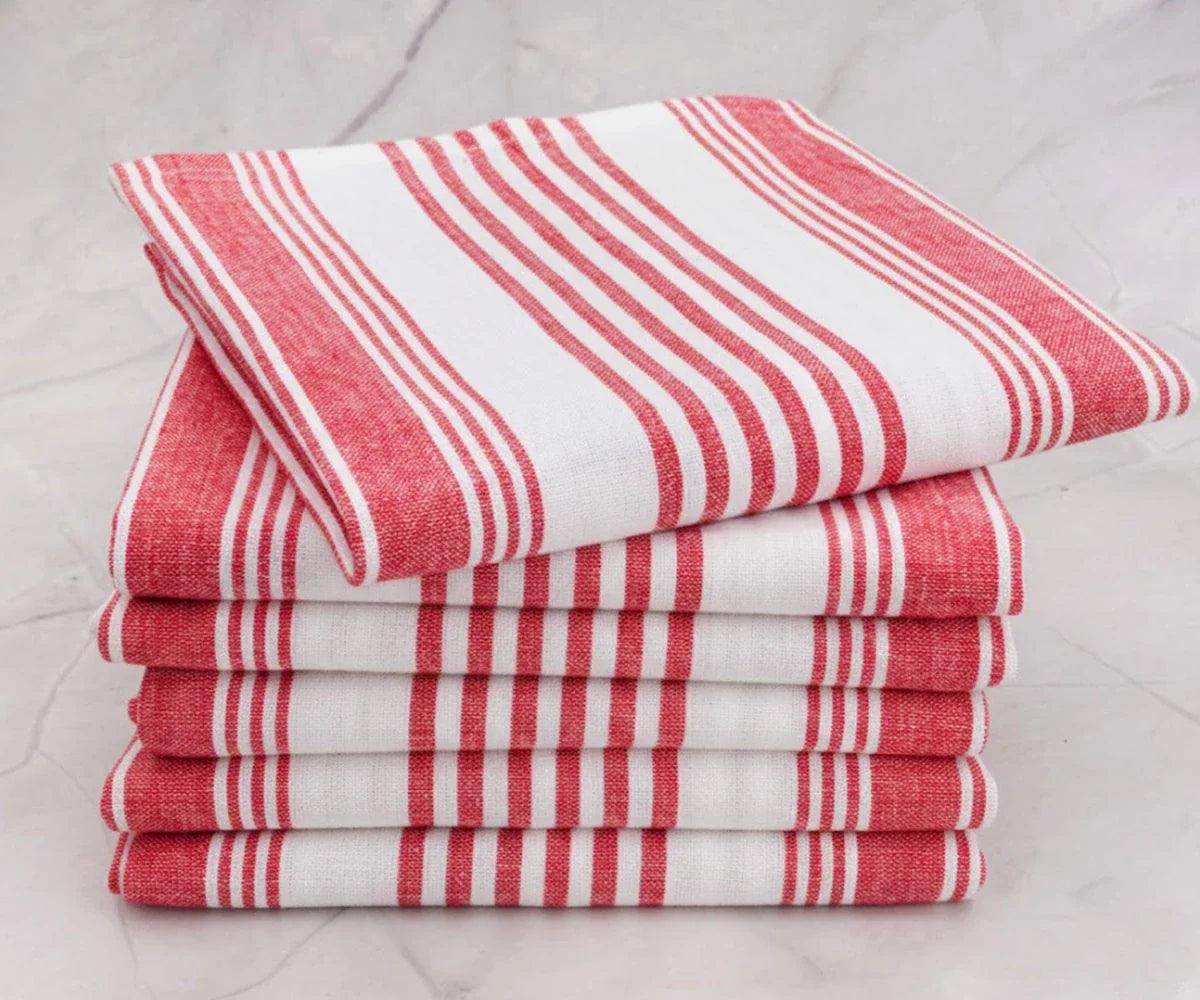 Red Kitchen Towels Set of 6