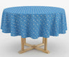 Blue and White Round Tablecloth