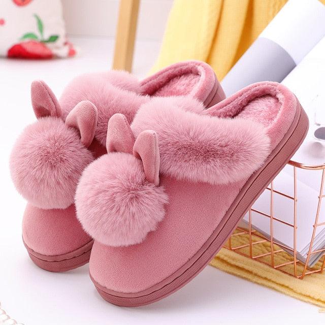 Cotton Women Cute Slippers Indoor Shoes For Women Winter Home Slippers Warm Footwear Winter Cotton Slippers Memory Foam House Slippers Cozy Fluffy Bedroom Couples Slippers