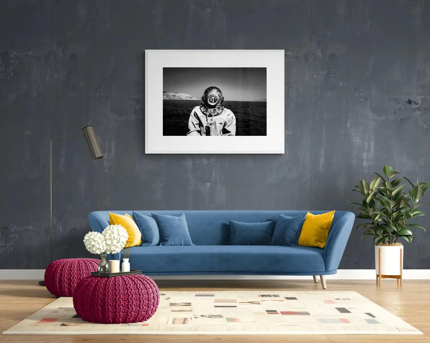 Limited Edition numbered and signed. Diver on Kalymnos | Black-and-white wall art photography from Greece