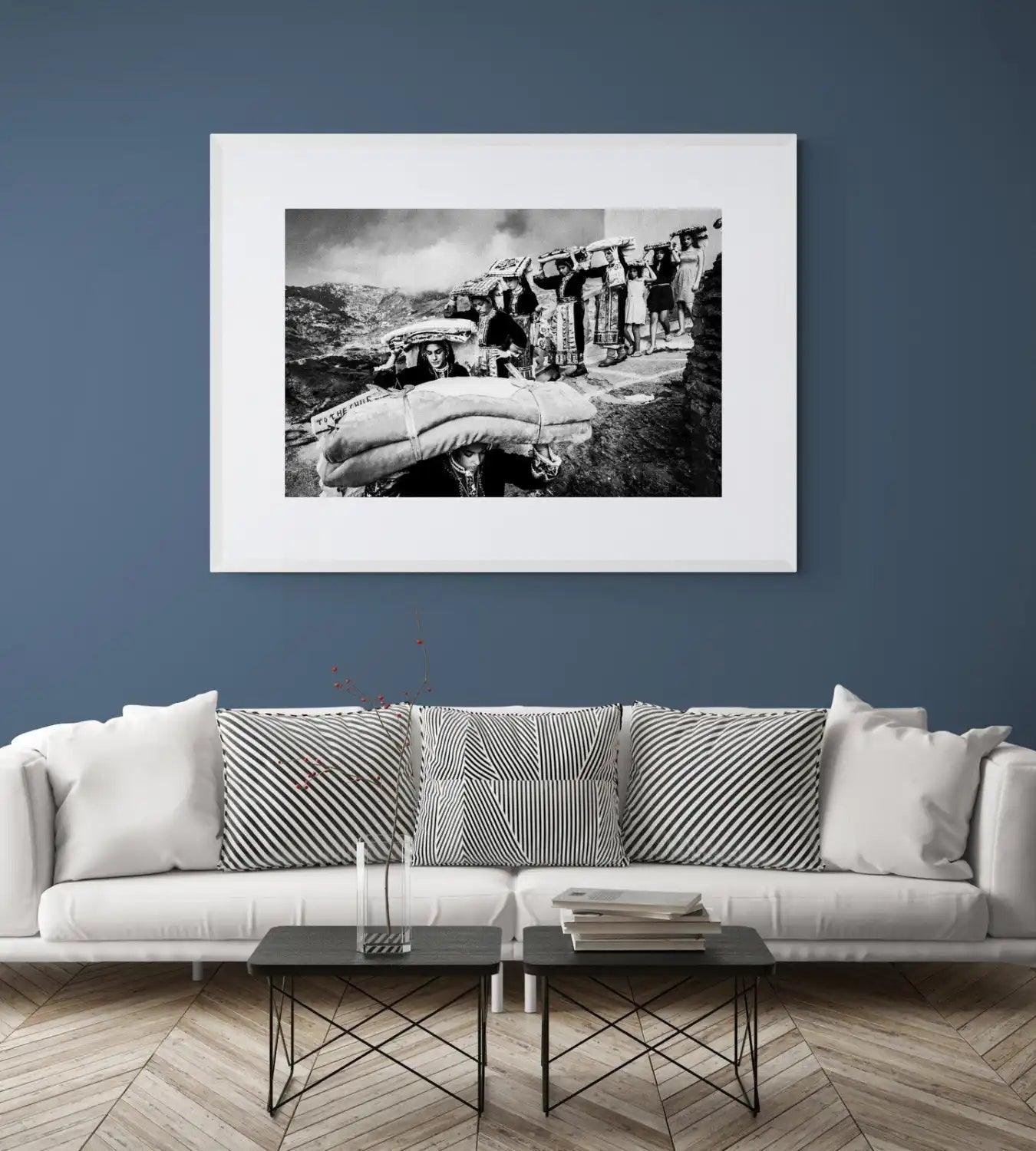 Limited Edition numbered and signed. Dowry transportation, Olympos, Karpathos, Dodecanese | Black-and-white wall art photography from Greece