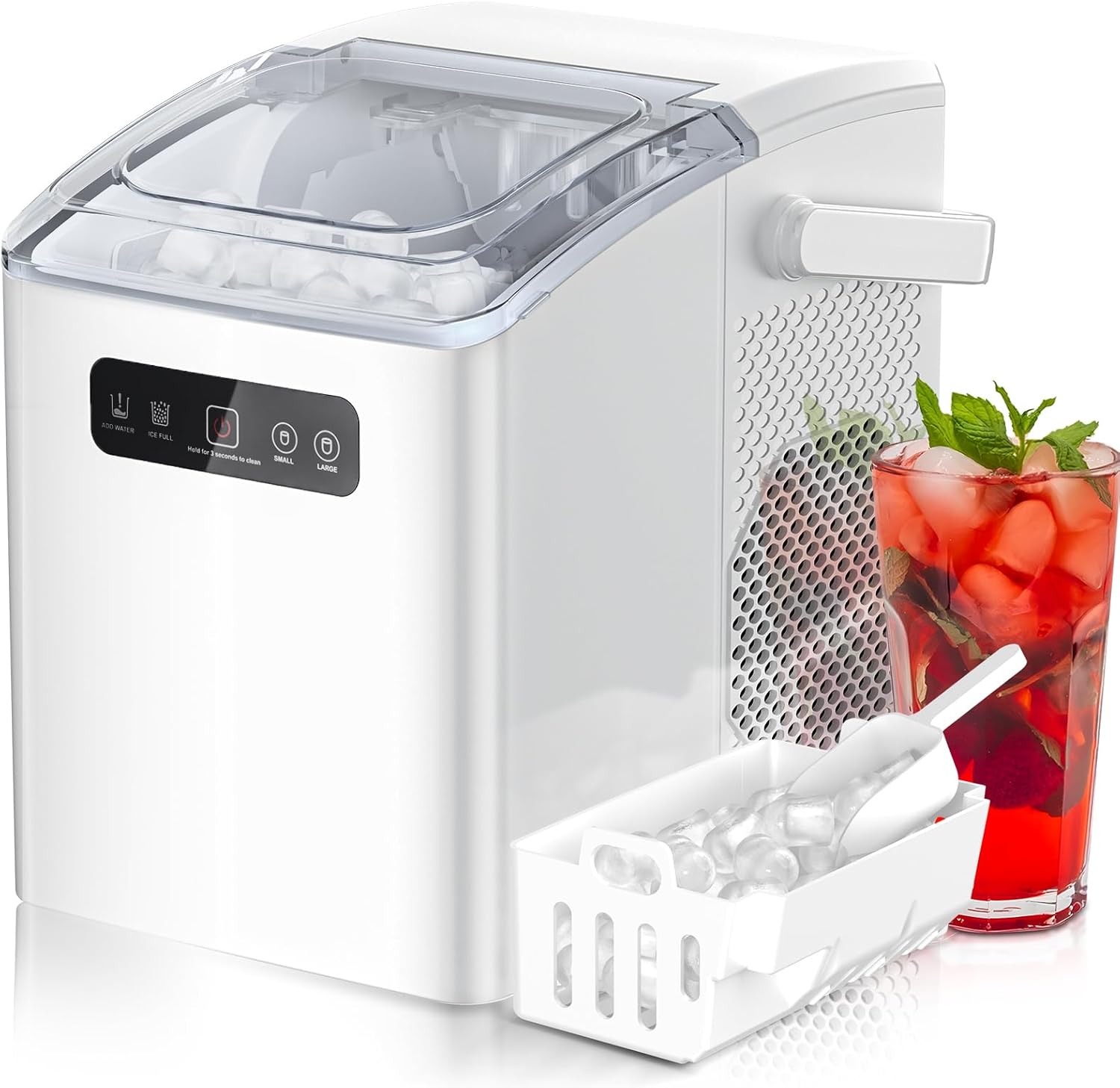 Countertop Ice Maker,Portable Ice Machine with Handle,for Home/Kitchen/Camping/RV Z3424-BLACK Kismile