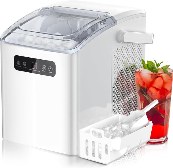 Countertop Ice Maker,Portable Ice Machine with Handle,for Home/Kitchen/Camping/RV Z3424-BLACK Kismile