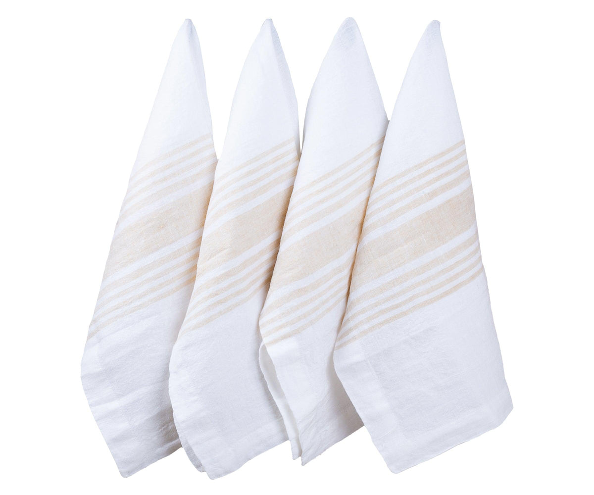 Red Linen Striped Napkins