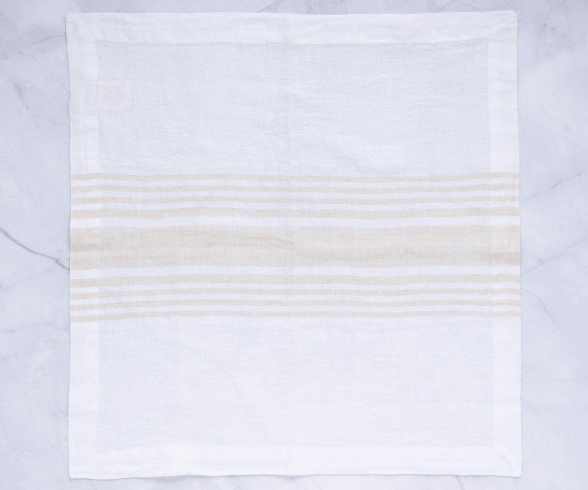 Red Linen Striped Napkins