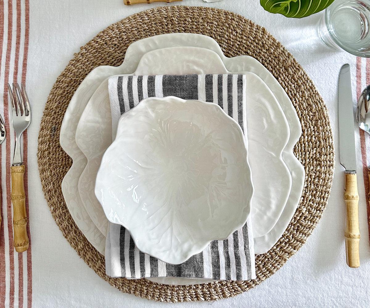 Red Linen Striped Napkins