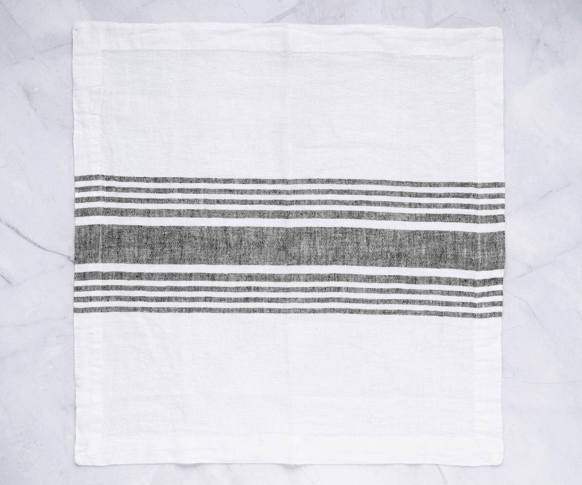 Red Linen Striped Napkins