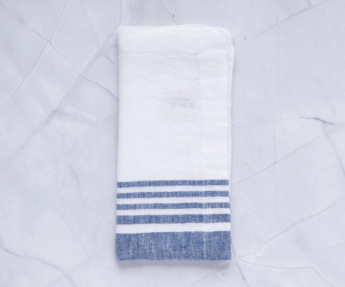 Red Linen Striped Napkins