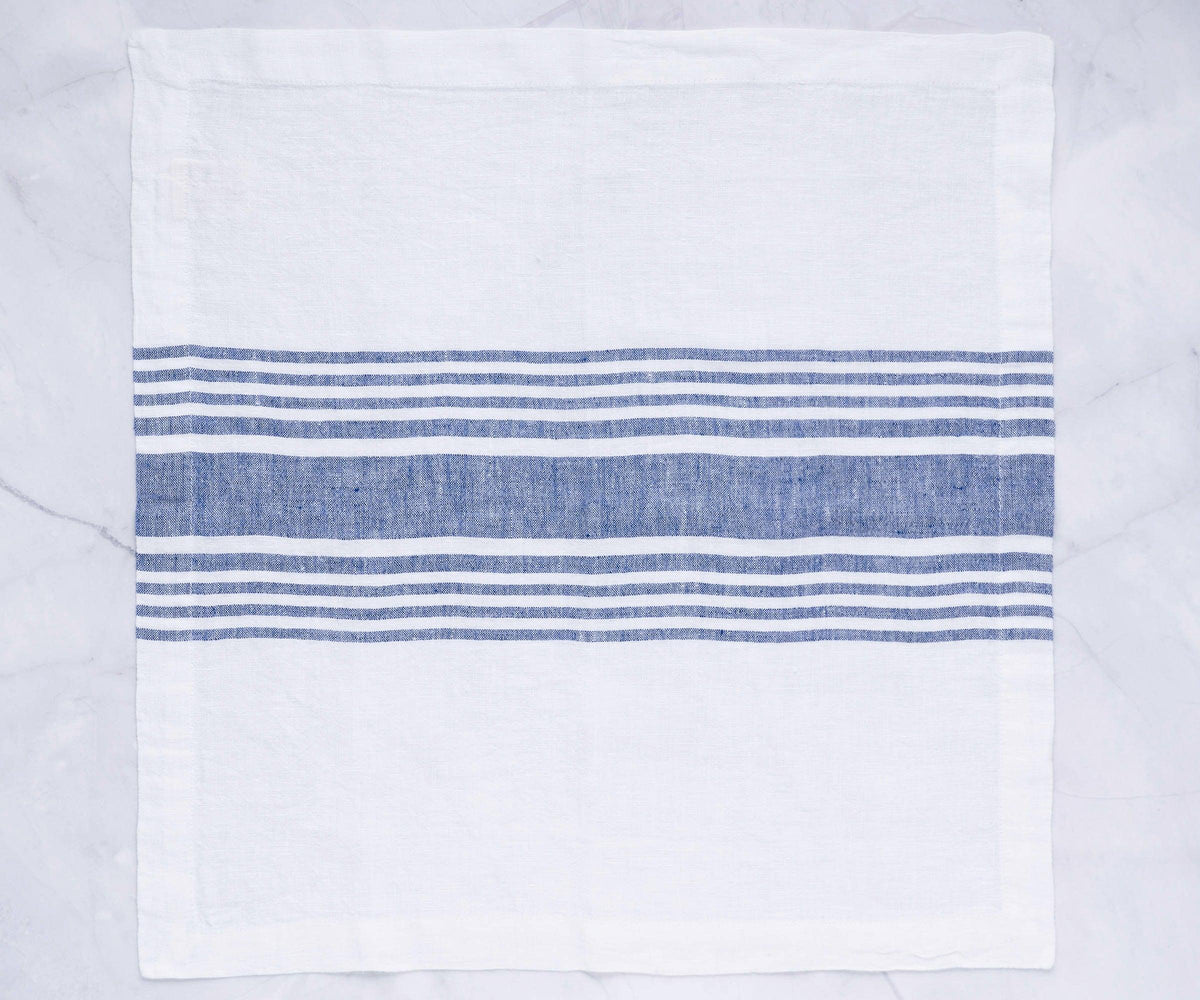 Red Linen Striped Napkins