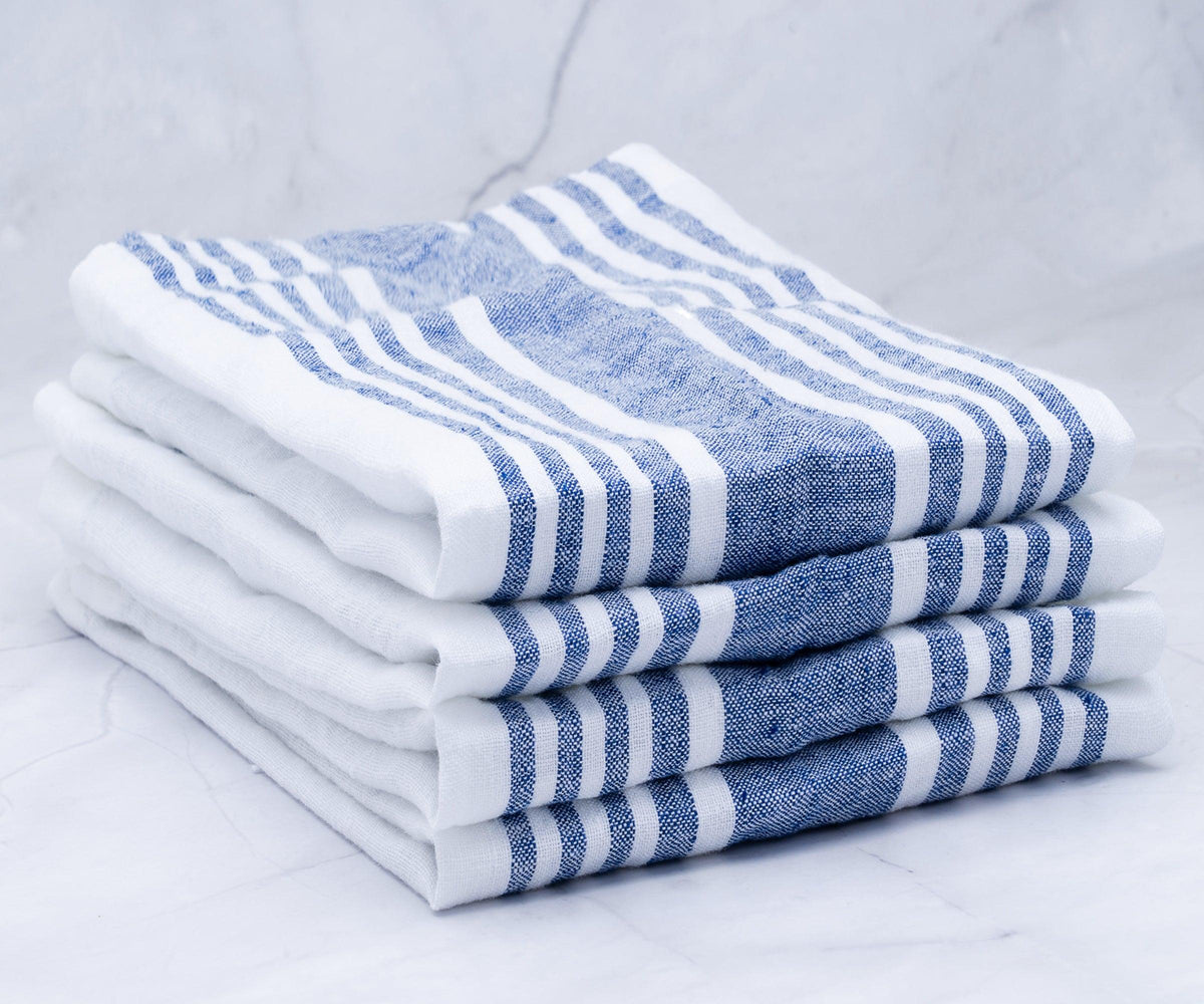 Blue Striped Napkins Set of 4, 8 & More