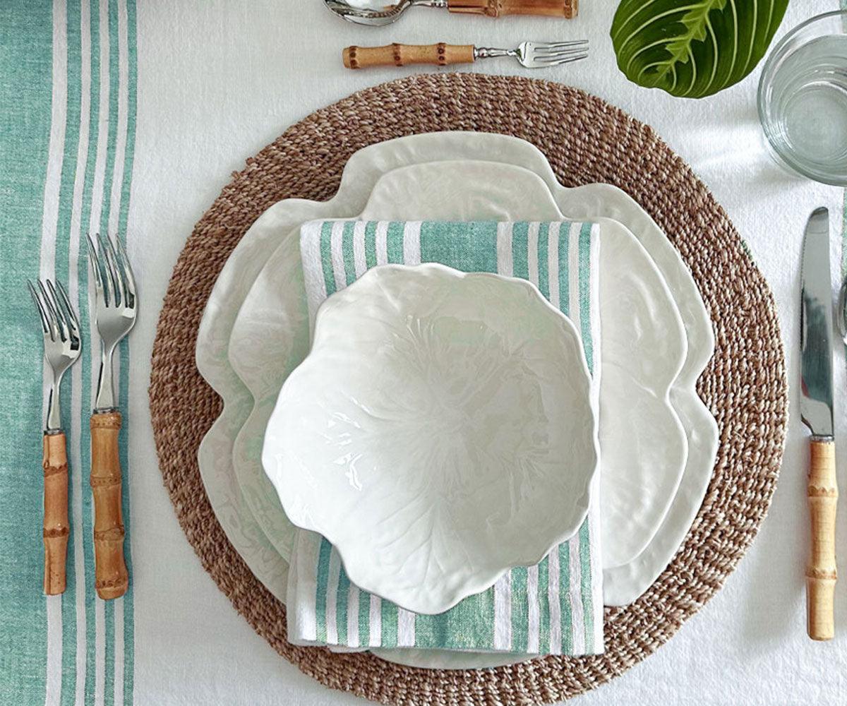 Red Linen Striped Napkins