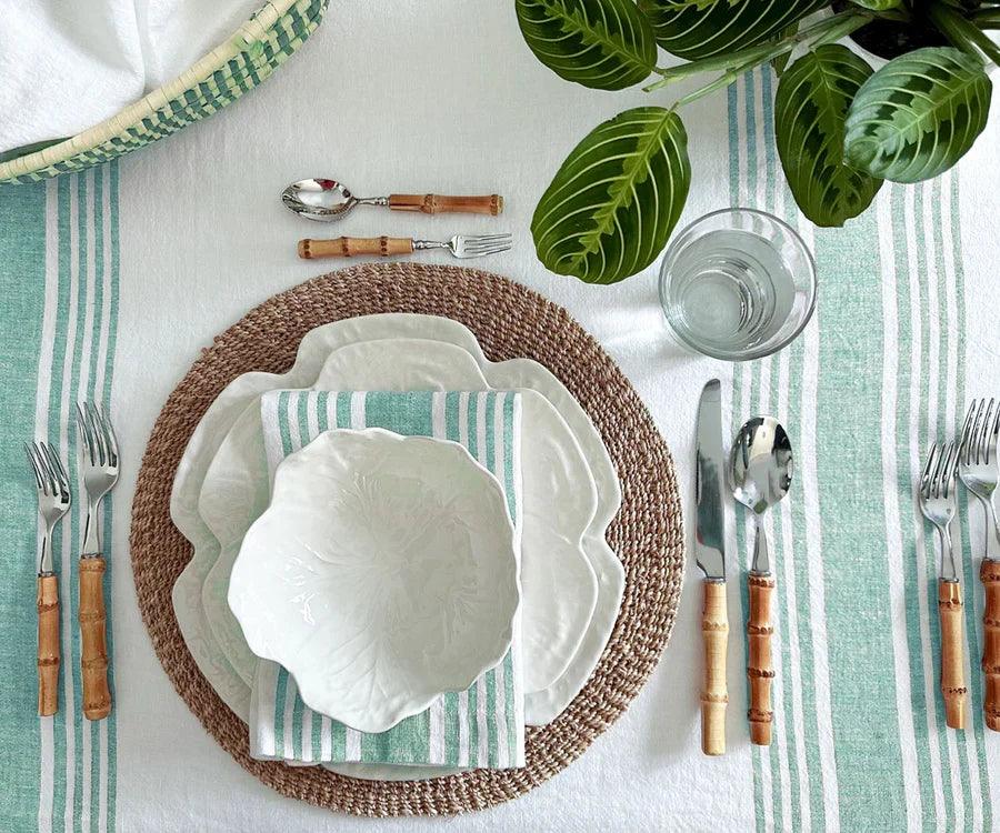 Green Striped Napkins Set of 4, 8 & More