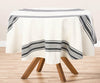 Navy Blue Striped Round Tablecloth