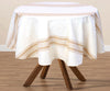 Beige Striped Round Tablecloth