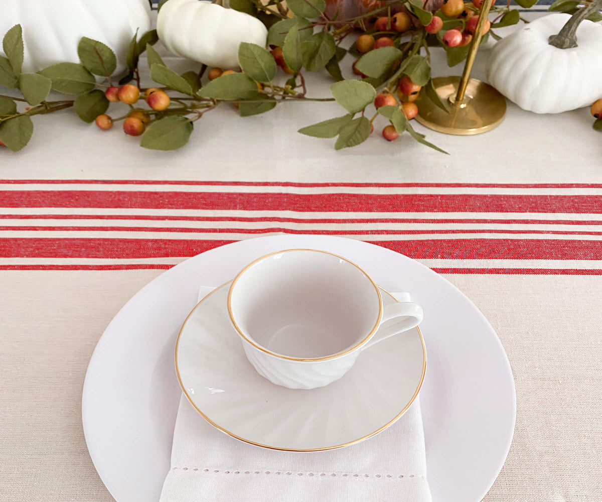 Cotton Striped Tablecloth - Rectangle Tablecloths