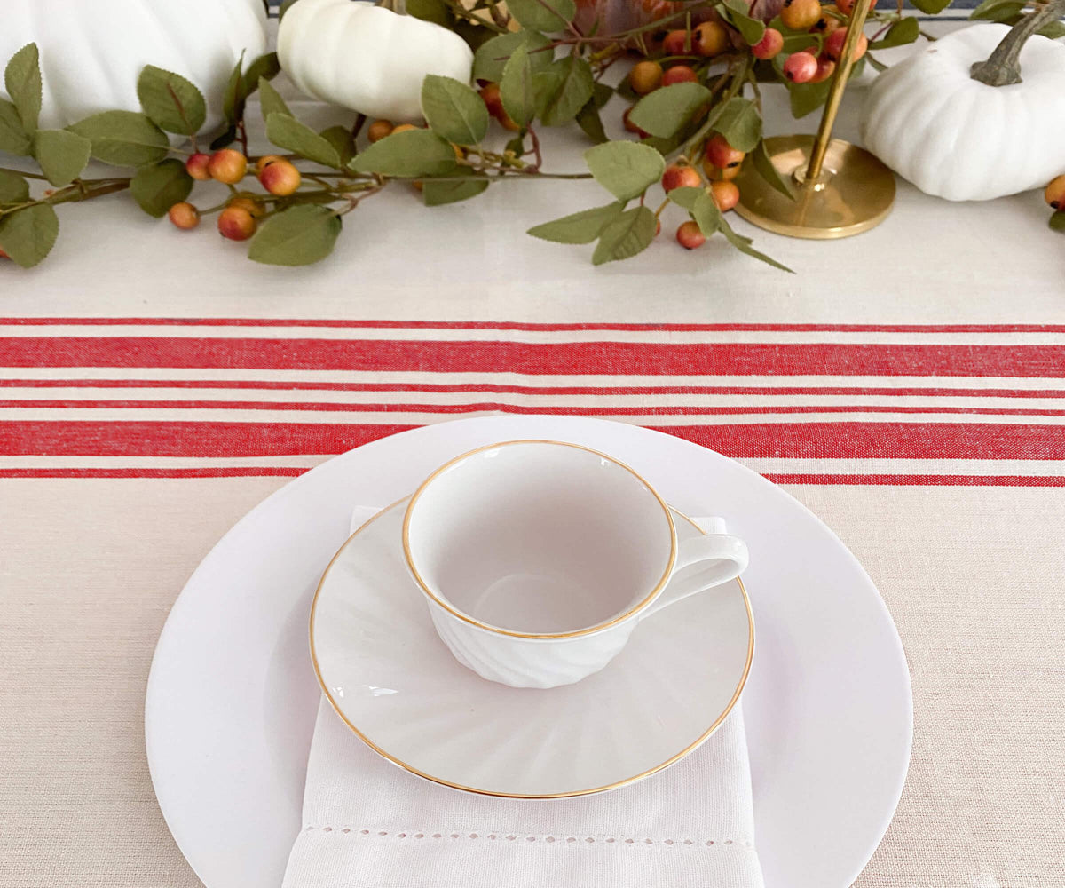 Red Striped Tablecloth