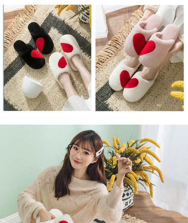 Couple Warm Black Slippers Fashion Women's Winter Home Indoor Anti-Skid Wear-resistant Cotton Slippers Slip On Fuzzy House Slippers Memory Foam Slippers Scuff Outdoor Indoor Warm Plush Bedroom Shoes